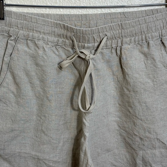 Tommy Bahama linen neutral tan drawtring  pants size small beach lounge coastal - Picture 3 of 6